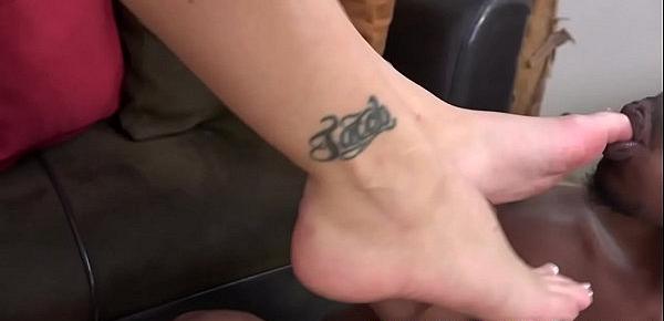  Tattooed teenager foot fucks